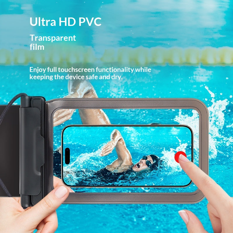 Touchscreen works through the clear front film
